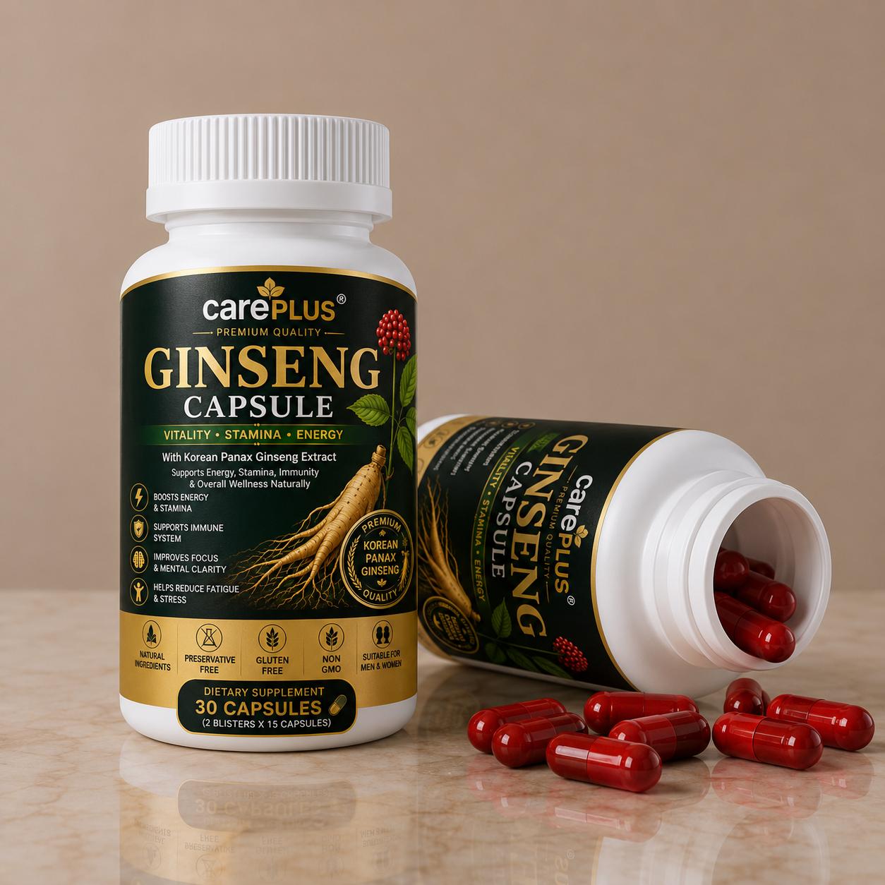 Ginseng Capsule 60 Capsules | 60-Day Herbal Energy & Wellness Support