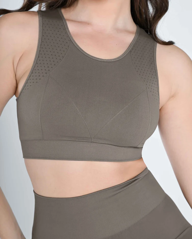 Seamless Tank Top & Legging Set – Dusty Gray | High-Waist Yoga & Gym Activewear for Women